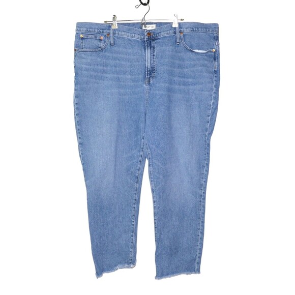 Madewell The Perfect Vintage Crop Jean Women's Sz 3XL Blue Fray Bottom EUC HTF - Picture 1 of 6